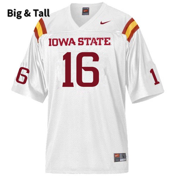 Iowa State Cyclones Men's #16 Answer Gaye Nike NCAA Authentic White Big & Tall College Stitched Football Jersey UY42N02QI